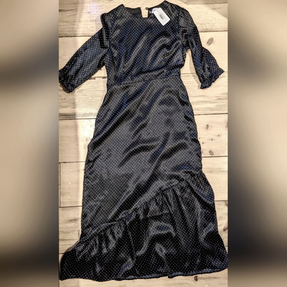 Park & Fifth Black Polka Dot Midi Dress